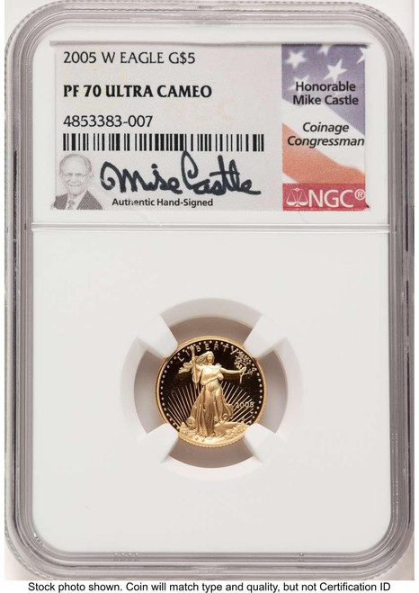 Bullionshark 2005-W G$5 1/10 oz American Gold Eagle Coin NGC MS70 - HAT779753009  Bullionshark 2005-W G$5 1/10 oz American Gold Eagle Coin NGC MS70 - HAT779753009