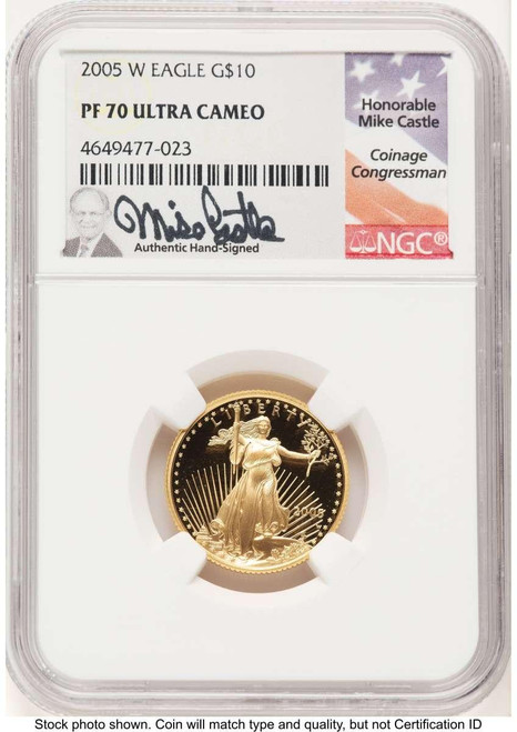Bullionshark 2005-W G$10 1/4 oz American Gold Eagle Coin NGC MS70 - HAT779753016  Bullionshark 2005-W G$10 1/4 oz American Gold Eagle Coin NGC MS70 - HAT779753016