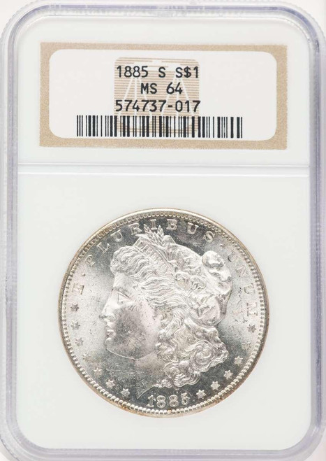 Bullionshark 1885-S S$1 Morgan Silver Dollar Coin NGC MS64 - HAT782365008  Bullionshark 1885-S S$1 Morgan Silver Dollar Coin NGC MS64 - HAT782365008