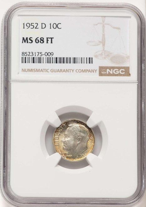 Bullionshark 1952-D 10C Roosevelt Dime Coin NGC MS68 - HAT520733072  Bullionshark 1952-D 10C Roosevelt Dime Coin NGC MS68 - HAT520733072