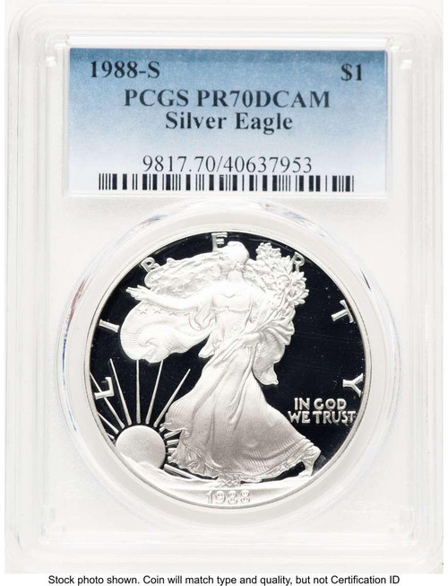 Bullionshark 1988-S S$1 American Silver Eagle Coin PCGS MS70 - HAT758595008 