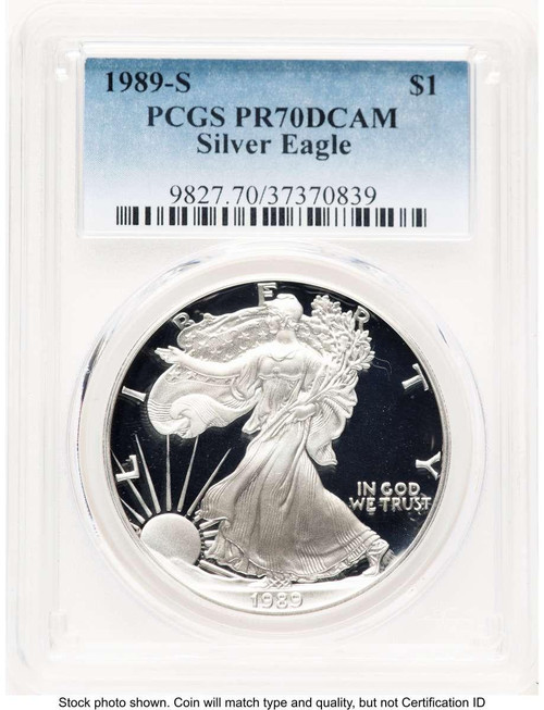 Bullionshark 1989-S S$1 American Silver Eagle Coin PCGS MS70 - HAT758595009 