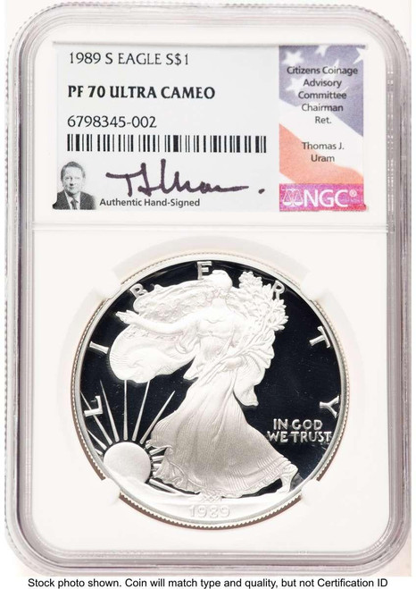 Bullionshark 1989-S S$1 American Silver Eagle Coin NGC MS70 - HAT777402031 