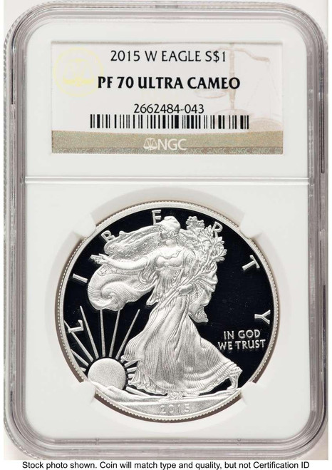 Bullionshark 2015-W S$1 American Silver Eagle Coin NGC MS70 - HAT521655197 