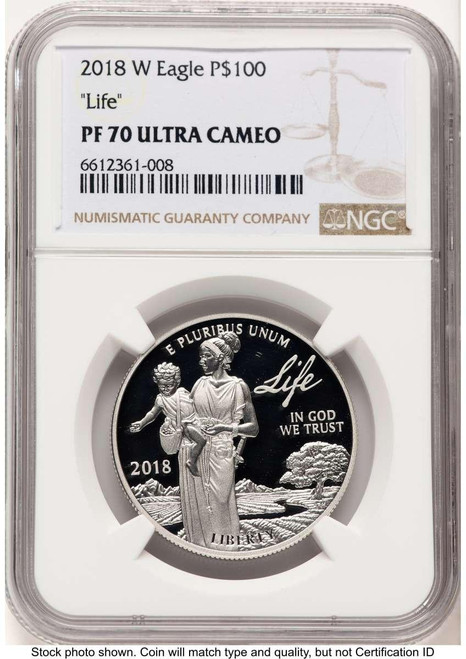 Bullionshark 2018-W $100 Modern Coin NGC MS70   One Ounce Platinum Eagle, Life - HAT782951003 