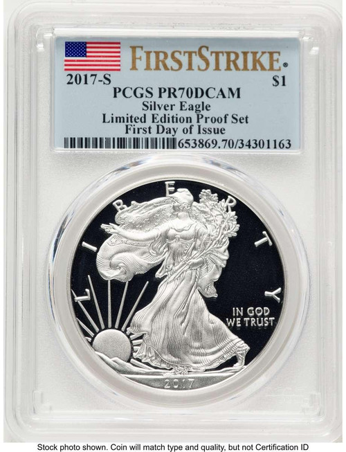 Bullionshark 2017-S S$1 American Silver Eagle Coin PCGS MS70, Limited Edition Proof Set, First Day of Issue - HAT770569176 