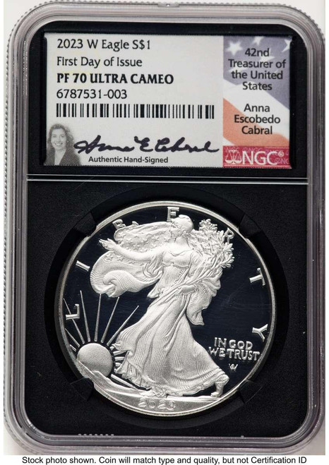 Bullionshark 2023-W $1 American Silver Eagle Coin NGC MS70, First Day of Issue - HAT773913003 