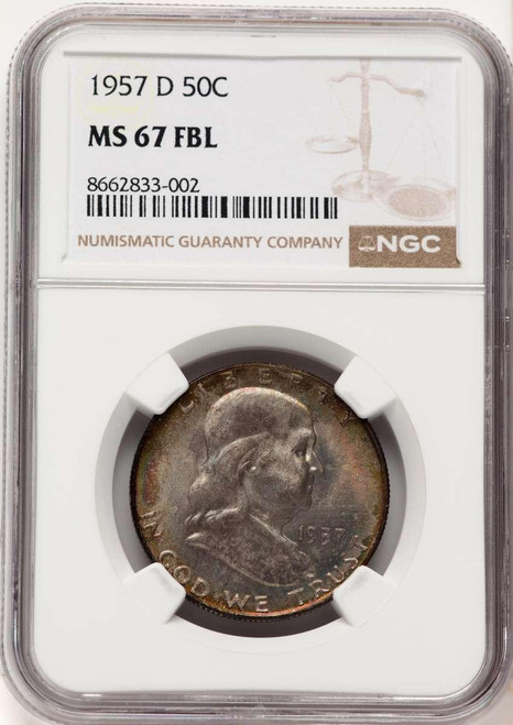 Bullionshark 1957-D 50C Franklin Half Dollar Coin NGC MS67 - HAT783147002 