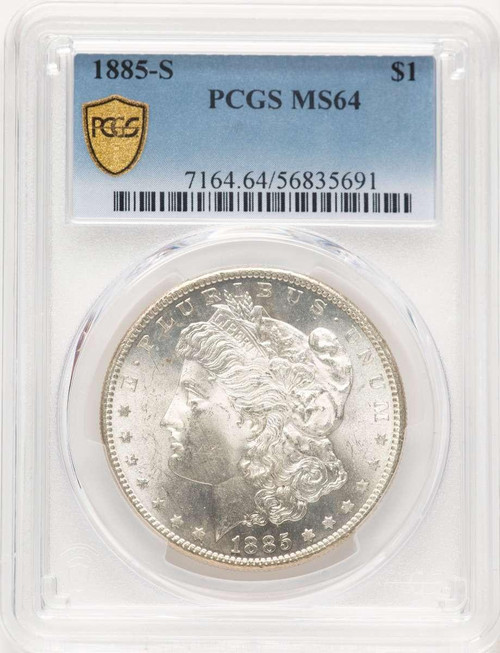 Bullionshark 1885-S S$1 Morgan Silver Dollar Coin PCGS MS64 - HAT779869007 