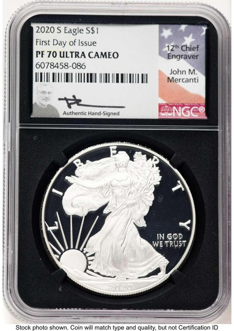Bullionshark 2020-S S$1 Proof American Silver Eagle Coin NGC PF70 UCAM - HAT782862046 