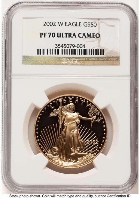 Bullionshark 2002-W $50 Proof 1 oz American Gold Eagle Coin NGC PF70 UCAM - HAT522240272 