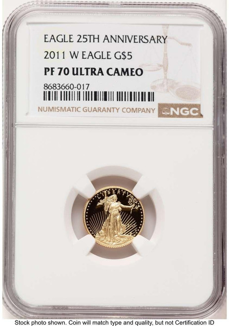 Bullionshark 2011-W $5 Proof 1/10 oz American Gold Eagle Coin NGC PF70 UCAM - HAT522461014 