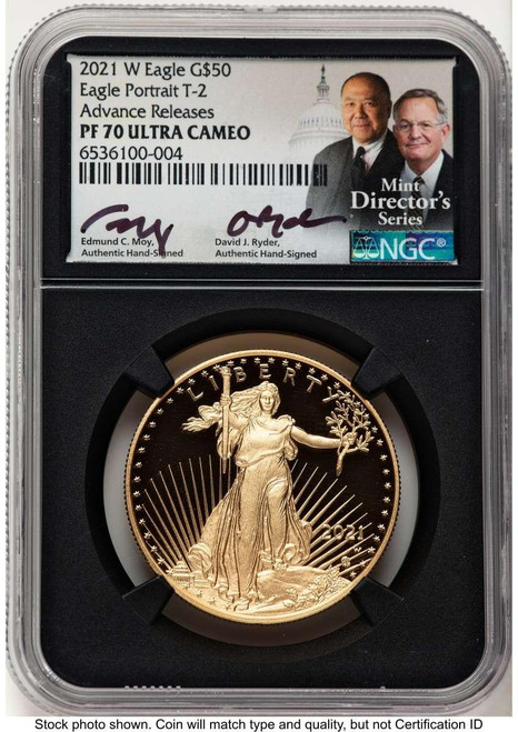 Bullionshark 2021-W G$50 Proof 1 oz American Gold Eagle Coin NGC PF70 UCAM - Type Two - HAT783438006 