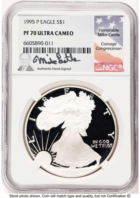 Bullionshark 1995-P S$1 Proof American Silver Eagle Coin NGC PF70 UCAM - HAT753594544 
