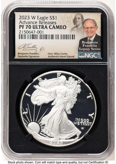 Bullionshark 2023-W $1 Proof American Silver Eagle Coin NGC PF70 UCAM - Advanced Release - HAT761949017 