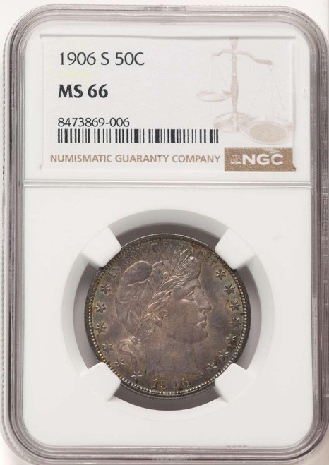 Bullionshark 1906-S 50C Barber Half Dollar Coin NGC MS66 - HAT783786003 
