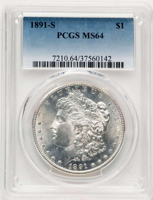 Bullionshark 1891-S S$1 Morgan Silver Dollar Coin PCGS MS64 - HAT783713007 