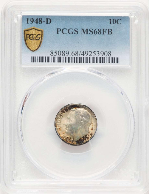 Bullionshark 1948-D 10C Roosevelt Dime Coin PCGS MS68 - HAT780274018 