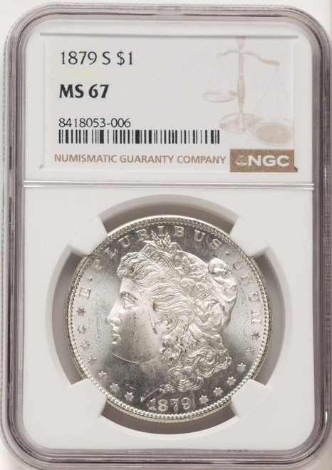 Bullionshark 1879-S S$1 Morgan Silver Dollar Coin NGC MS67 - HAT522470073 