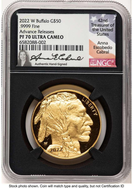 Bullionshark 2022-W G$50 Proof 1 oz American Gold Buffalo Coin NGC PF70 UCAM - HAT521393052 