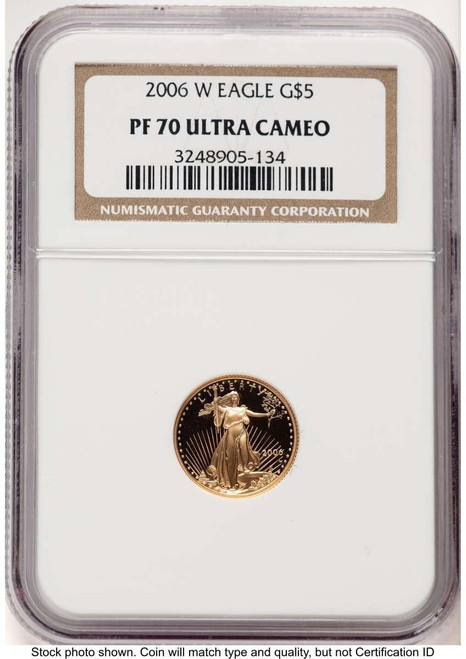 Bullionshark 2006-W $5 Proof 1/10 oz American Gold Eagle Coin NGC PF70 UCAM - HAT522240330 