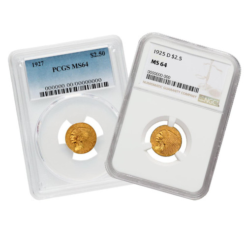  $2.5 Gold Indian Head PCGS/NGC MS64 (Random Year) 