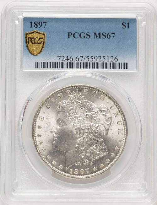 Bullionshark 1897 S$1 Morgan Silver Dollar Coin PCGS MS67 - HAT784268004 