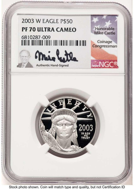 Bullionshark 2003-W $50 Proof 1/2 oz Platinum Eagle Coin NGC PF70 UCAM - HAT784808006 