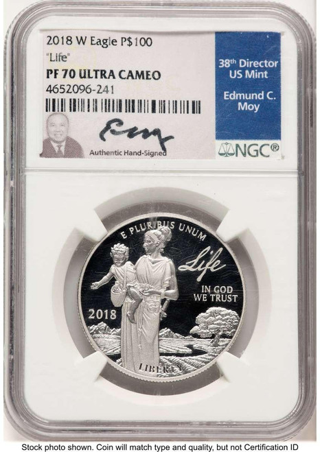 Bullionshark 2018-W $100 Proof Platinum Eagle "Life" NGC PF70 HAT784188005 