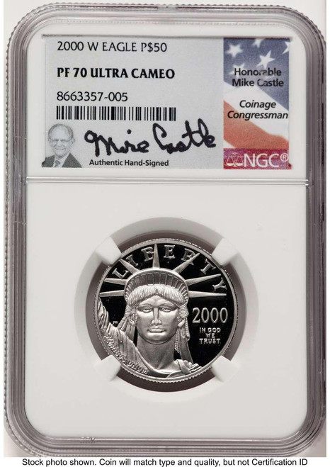 Bullionshark 2000-W $50 Proof 1/2 oz Platinum Eagle Coin NGC PF70 UCAM - Statue of Liberty - HAT784808004 
