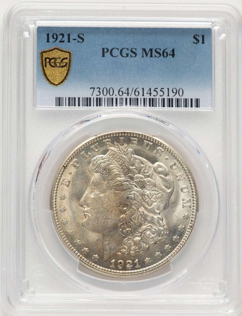 Bullionshark 1921-S S$1 Morgan Silver Dollar Coin PCGS MS64 - HAT522896099 