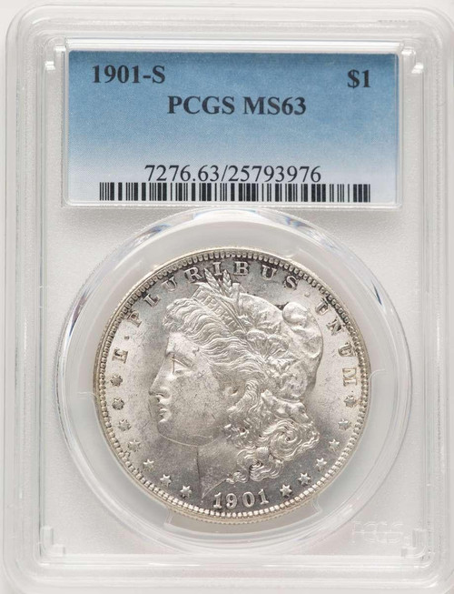 Bullionshark 1901-S S$1 Morgan Silver Dollar Coin PCGS MS63 - HAT784632008 