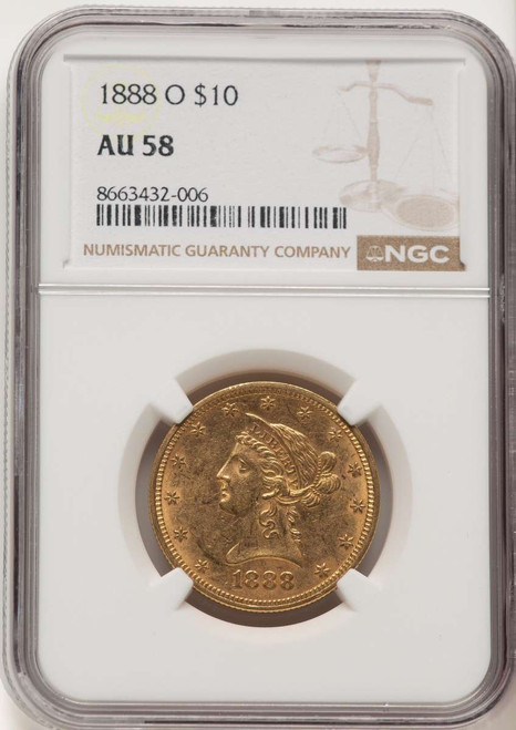 1888-O $10 Liberty Gold Eagle Coin NGC AU58 coin front image