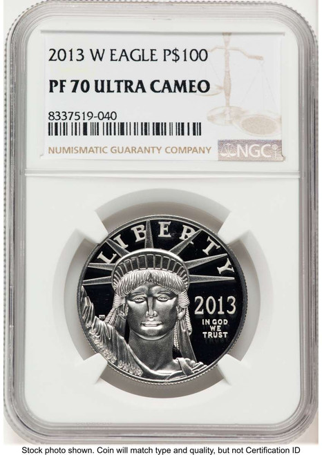 2013-W $100 Proof Modern Bullion Coin NGC PF70   One-Ounce Platinum American Eagle coin front image
