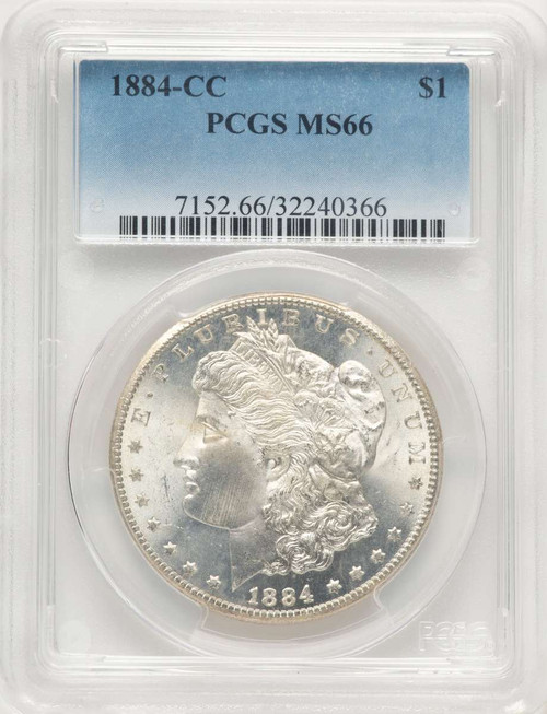 1884-CC S$1 Morgan Silver Dollar Coin PCGS MS66 coin front image