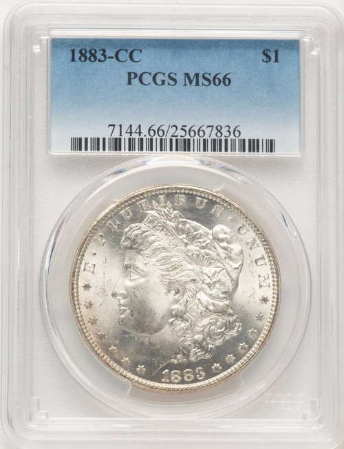 1883-CC S$1 Morgan Silver Dollar Coin PCGS MS66 coin front image