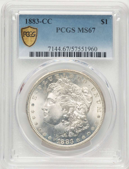 1883-CC S$1 Morgan Silver Dollar Coin PCGS MS67 coin front image