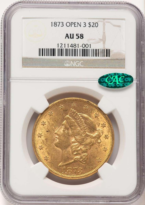 1852 $20 Liberty Gold Double Eagle NGC AU58 CAC | Rare Coins For Sale