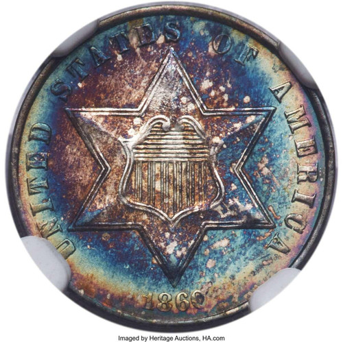 Bullionshark 1860 3CS Three Cent Silver Coin NGC MS67 - HAT785493004 