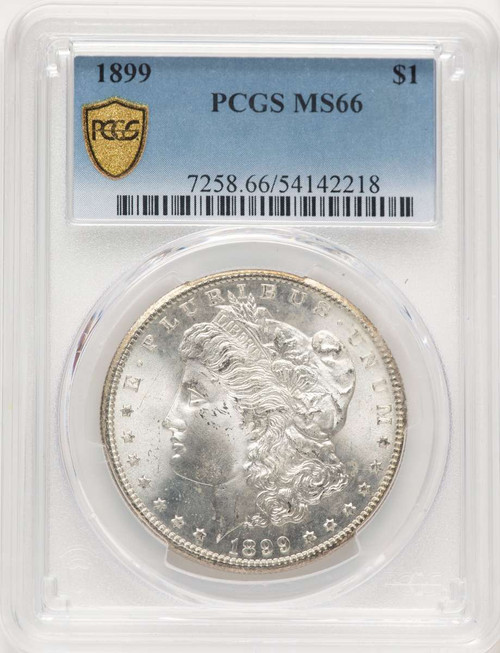 1899 S$1 Morgan Silver Dollar Coin PCGS MS66 coin front image
