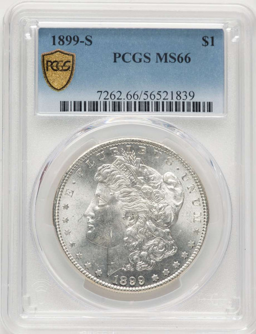1899-S S$1 Morgan Silver Dollar Coin PCGS MS66 coin front image