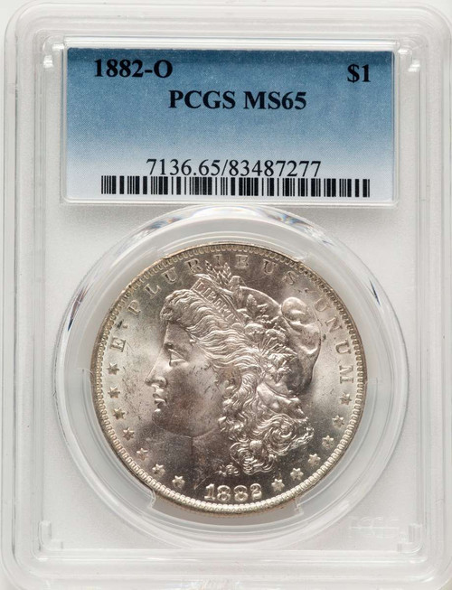1882-O S$1 Morgan Silver Dollar Coin PCGS MS65 coin front image