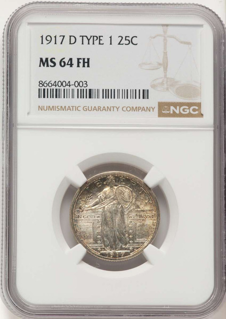 1917-D 25C Standing Liberty Quarter Coin NGC MS64   Type One coin front image