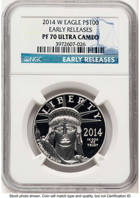 2014-W $100 Proof 1 oz Platinum Eagle Coin NGC PF70 UCAM coin front image