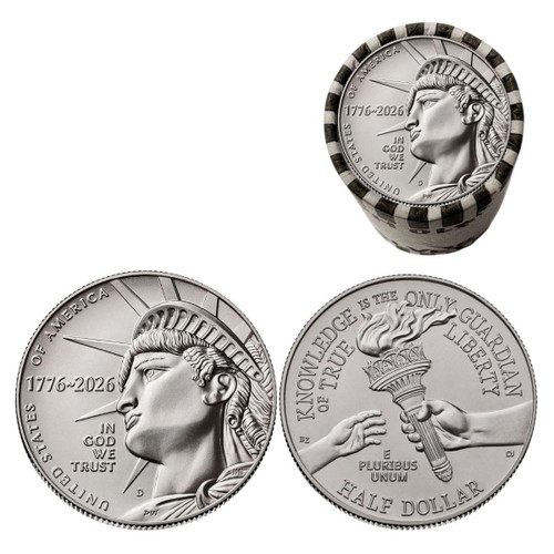  1776–2026 D America 250 Enduring Liberty Half Dollar Roll BU 