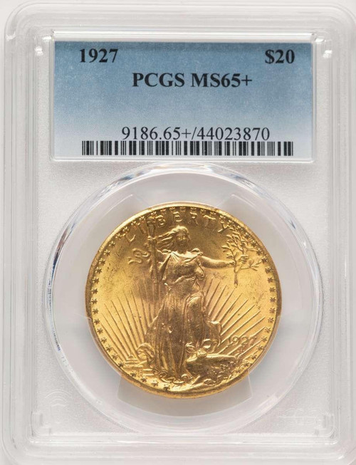 Bullionshark 1927 $20 Saint Gaudens Double Eagle PCGS MS65  + - HAT506772001 