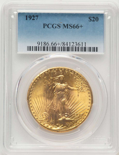 1927 $20 Saint Gaudens Double Eagle PCGS MS66  + coin front image