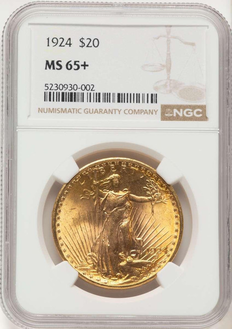 Bullionshark 1924 $20 Saint Gaudens Double Eagle NGC MS65  + - HAT171492514 