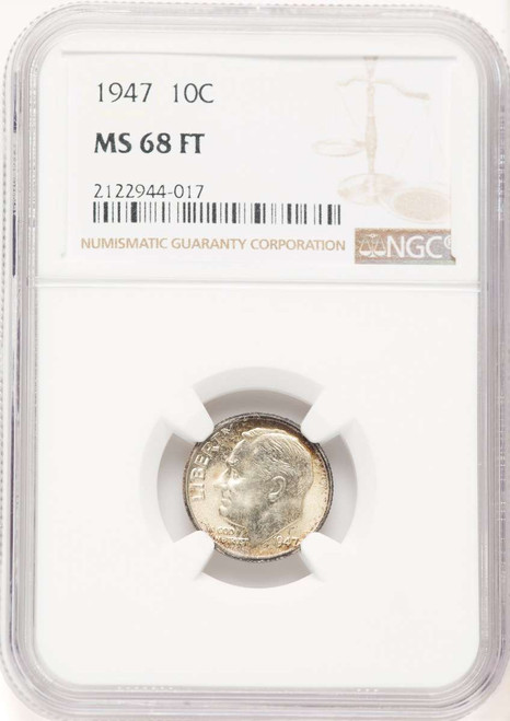 1947 10C Roosevelt Dime Coin NGC MS68 coin front image