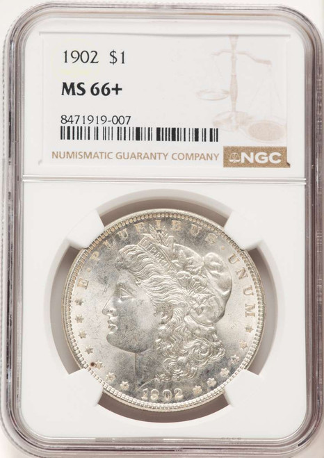 1902 S$1 Morgan Silver Dollar Coin NGC MS66  + coin front image